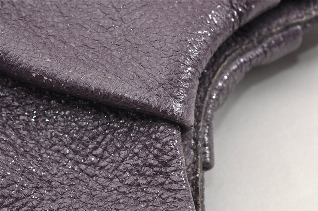 Authentic PRADA CERVO LUX Leather Nappa Shoulder Tote Bag BR3940 Purple 0208G