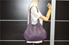 Authentic PRADA CERVO LUX Leather Nappa Shoulder Tote Bag BR3940 Purple 0208G
