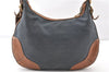 Authentic PRADA Denim Jacquard Denim Leather Shoulder Bag BR4622 Navy 0209G