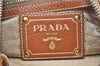 Authentic PRADA Denim Jacquard Denim Leather Shoulder Bag BR4622 Navy 0209G