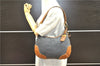Authentic PRADA Denim Jacquard Denim Leather Shoulder Bag BR4622 Navy 0209G