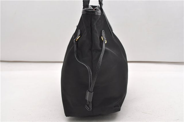 Authentic PRADA Vintage Nylon Tessuto Leather Shoulder Hand Tote Bag Black 0210G