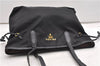 Authentic PRADA Vintage Nylon Tessuto Leather Shoulder Hand Tote Bag Black 0210G