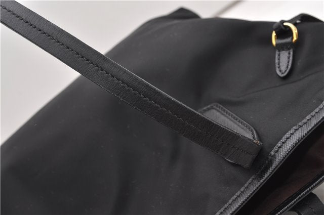 Authentic PRADA Vintage Nylon Tessuto Leather Shoulder Hand Tote Bag Black 0210G