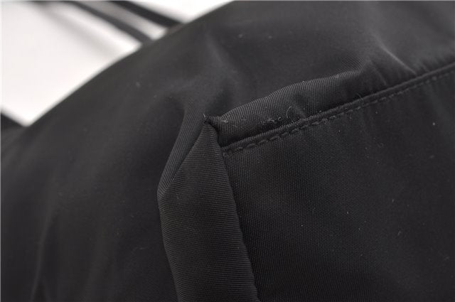 Authentic PRADA Vintage Nylon Tessuto Leather Shoulder Hand Tote Bag Black 0210G