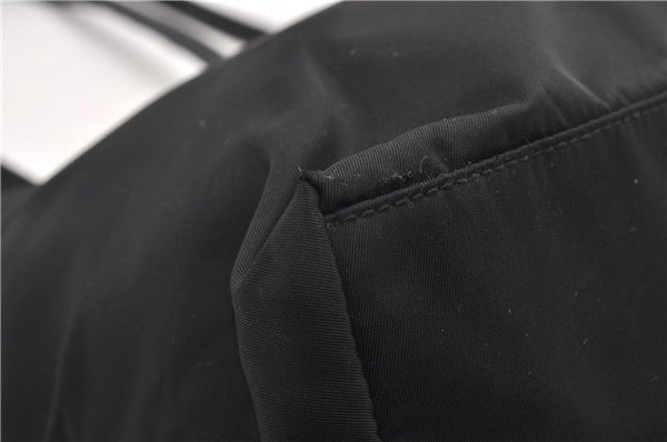 Authentic PRADA Vintage Nylon Tessuto Leather Shoulder Hand Tote Bag Black 0210G