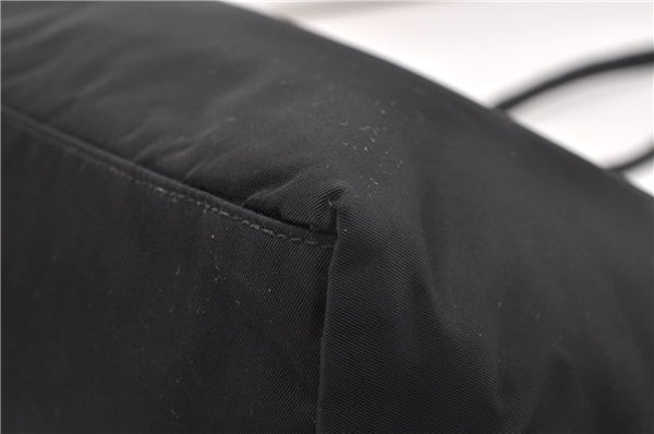 Authentic PRADA Vintage Nylon Tessuto Leather Shoulder Hand Tote Bag Black 0210G