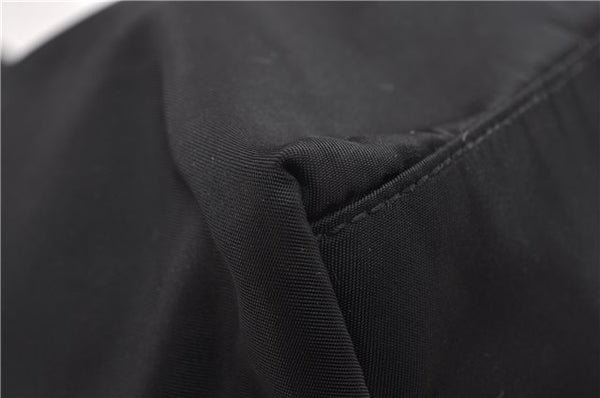 Authentic PRADA Vintage Nylon Tessuto Leather Shoulder Hand Tote Bag Black 0210G