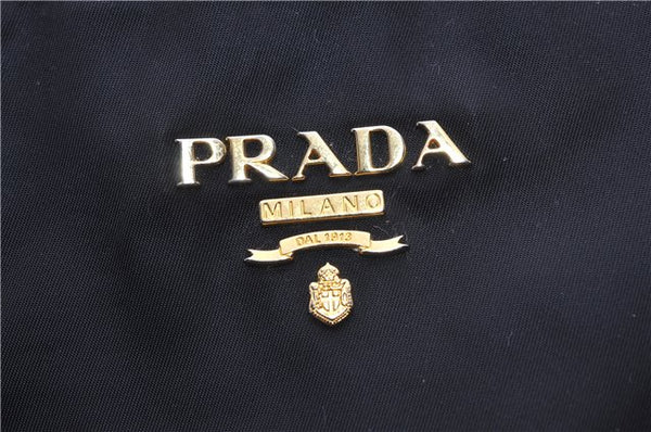 Authentic PRADA Vintage Nylon Tessuto Leather Shoulder Hand Tote Bag Black 0210G