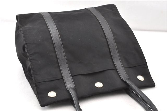 Authentic PRADA TESSUTO TREND Nylon Leather Shoulder Tote Bag B9872 Black 0211G
