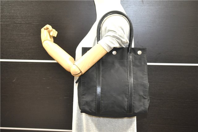 Authentic PRADA TESSUTO TREND Nylon Leather Shoulder Tote Bag B9872 Black 0211G