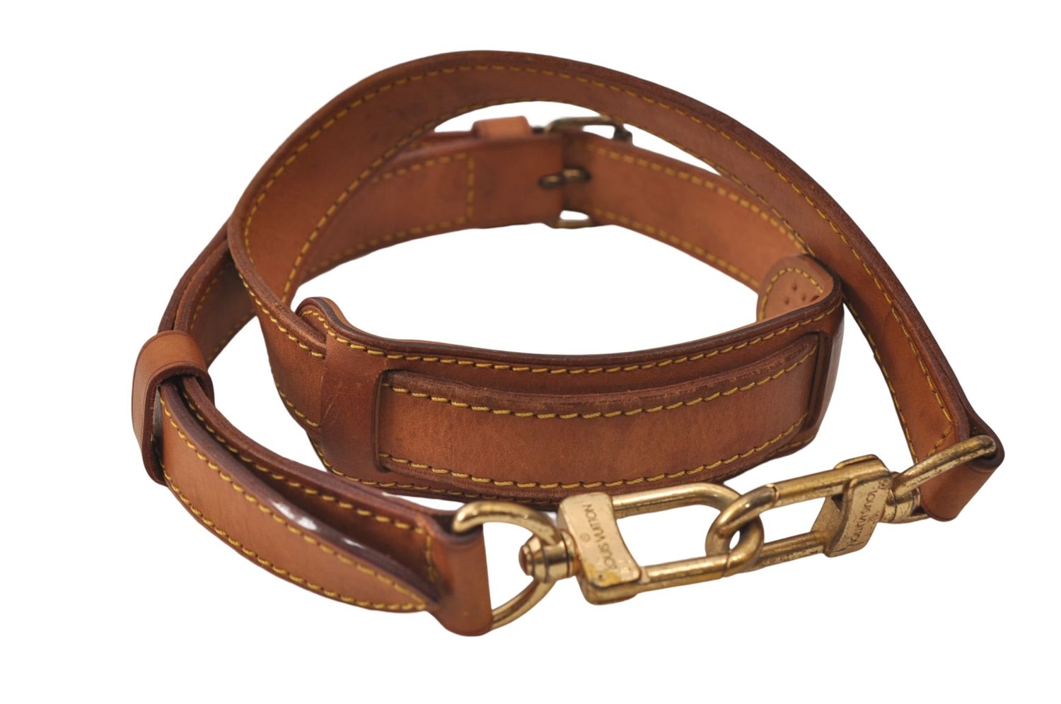 Authentic Louis Vuitton Leather Shoulder Strap Beige 35.8-42.9