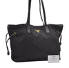 Authentic PRADA TESSUTO SAFFIANO Nylon Leather Tote Bag BR4001 Black 0212G