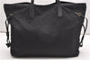 Authentic PRADA TESSUTO SAFFIANO Nylon Leather Tote Bag BR4001 Black 0212G