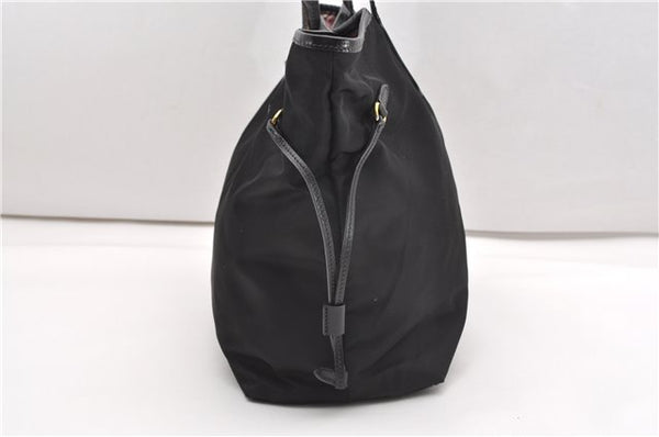 Authentic PRADA TESSUTO SAFFIANO Nylon Leather Tote Bag BR4001 Black 0212G