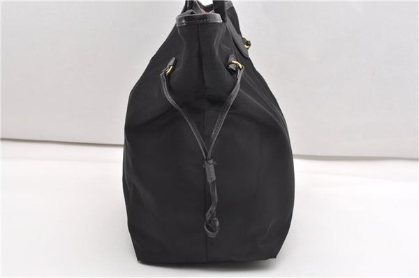 Authentic PRADA TESSUTO SAFFIANO Nylon Leather Tote Bag BR4001 Black 0212G