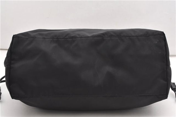Authentic PRADA TESSUTO SAFFIANO Nylon Leather Tote Bag BR4001 Black 0212G