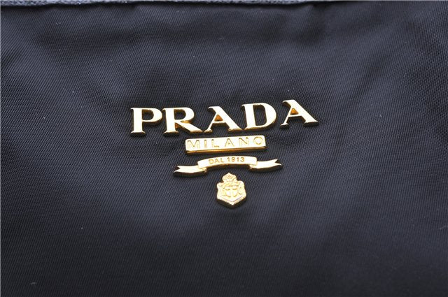 Authentic PRADA TESSUTO SAFFIANO Nylon Leather Tote Bag BR4001 Black 0212G