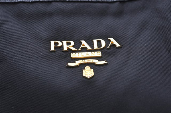 Authentic PRADA TESSUTO SAFFIANO Nylon Leather Tote Bag BR4001 Black 0212G