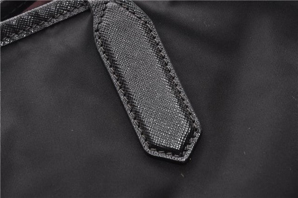 Authentic PRADA TESSUTO SAFFIANO Nylon Leather Tote Bag BR4001 Black 0212G