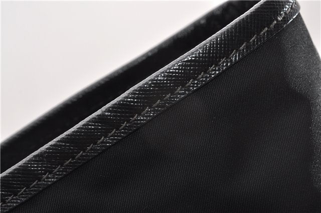 Authentic PRADA TESSUTO SAFFIANO Nylon Leather Tote Bag BR4001 Black 0212G