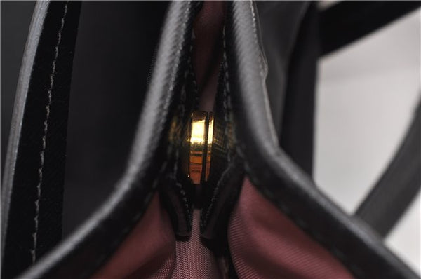 Authentic PRADA TESSUTO SAFFIANO Nylon Leather Tote Bag BR4001 Black 0212G