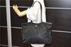 Authentic PRADA TESSUTO SAFFIANO Nylon Leather Tote Bag BR4001 Black 0212G