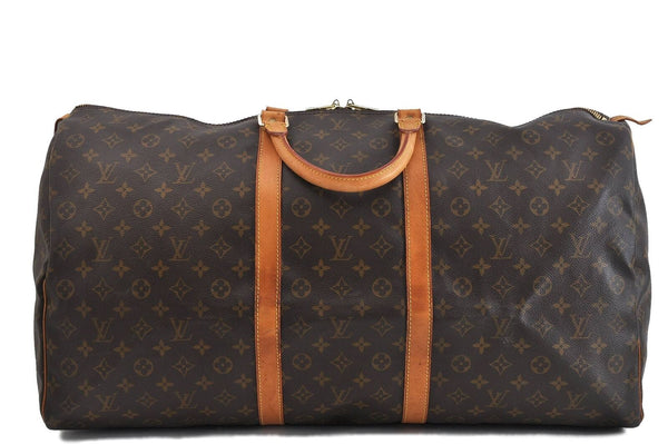 Authentic LOUIS VUITTON Monogram Keepall 60 Boston Bag M41422 LV 0213C