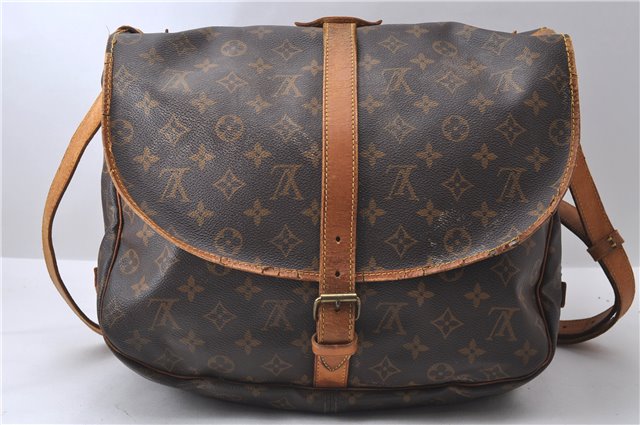 Auth Louis Vuitton Monogram Saumur 35 Shoulder Cross Body Bag M42254 LV 0213D