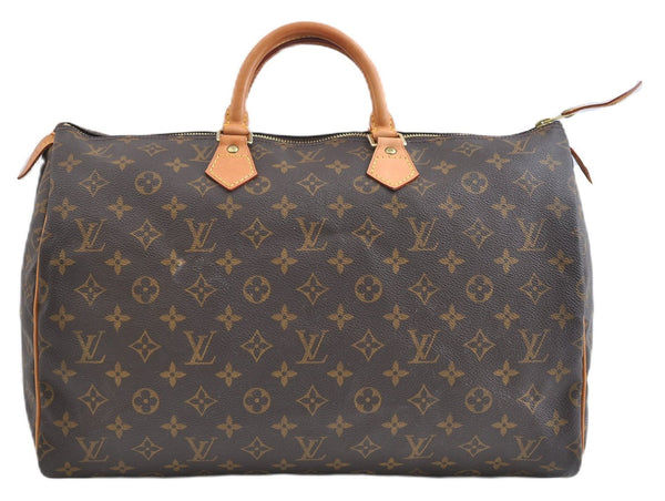 Authentic Louis Vuitton Monogram Speedy 40 Hand Boston Bag M41522 LV 0213F