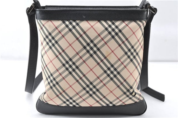 Authentic BURBERRY Nova Check Shoulder Cross Body Bag Canvas Leather Beige 0213G