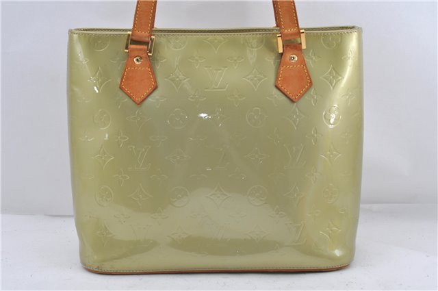 Authentic Louis Vuitton Vernis Houston Shoulder Bag M91053 Light Green LV 0217D