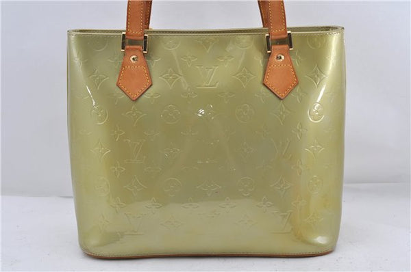 Authentic Louis Vuitton Vernis Houston Shoulder Bag M91053 Light Green LV 0217D