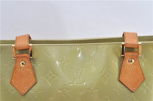 Authentic Louis Vuitton Vernis Houston Shoulder Bag M91053 Light Green LV 0217D