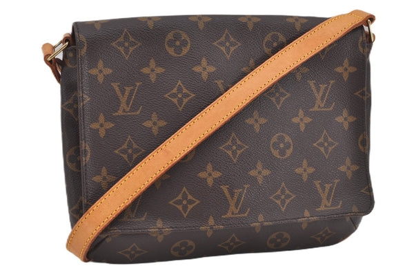 Authentic Louis Vuitton Monogram Musette Tango Shoulder Bag M51257 LV 0219F