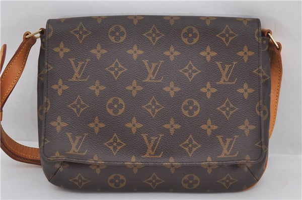 Authentic Louis Vuitton Monogram Musette Tango Shoulder Bag M51257 LV 0219F