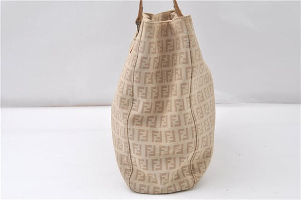 Authentic FENDI Zucchino Vintage Shoulder Hand Bag Canvas Leather Beige 0219G