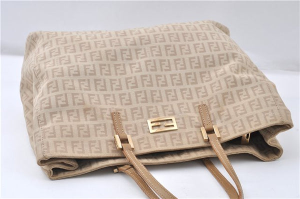 Authentic FENDI Zucchino Vintage Shoulder Hand Bag Canvas Leather Beige 0219G