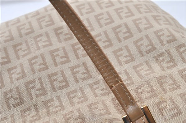 Authentic FENDI Zucchino Vintage Shoulder Hand Bag Canvas Leather Beige 0219G