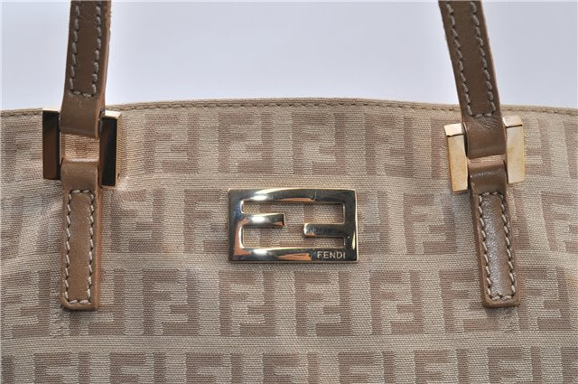 Authentic FENDI Zucchino Vintage Shoulder Hand Bag Canvas Leather Beige 0219G