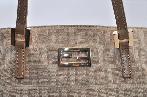 Authentic FENDI Zucchino Vintage Shoulder Hand Bag Canvas Leather Beige 0219G