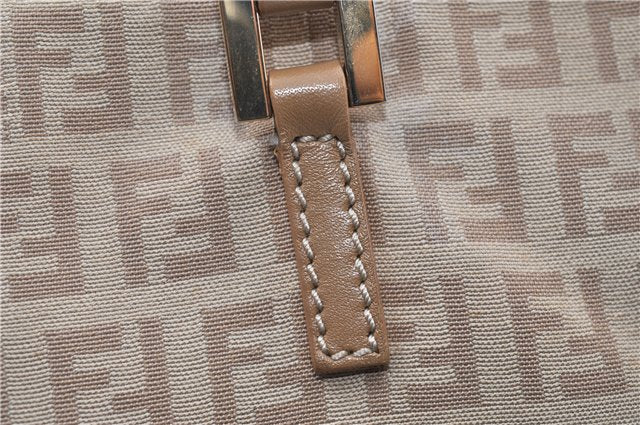 Authentic FENDI Zucchino Vintage Shoulder Hand Bag Canvas Leather Beige 0219G