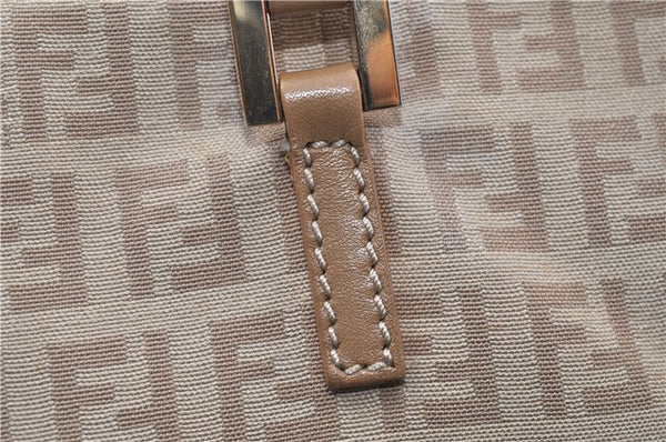 Authentic FENDI Zucchino Vintage Shoulder Hand Bag Canvas Leather Beige 0219G