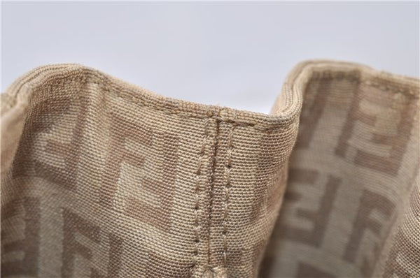 Authentic FENDI Zucchino Vintage Shoulder Hand Bag Canvas Leather Beige 0219G
