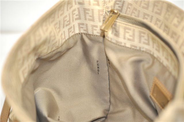 Authentic FENDI Zucchino Vintage Shoulder Hand Bag Canvas Leather Beige 0219G