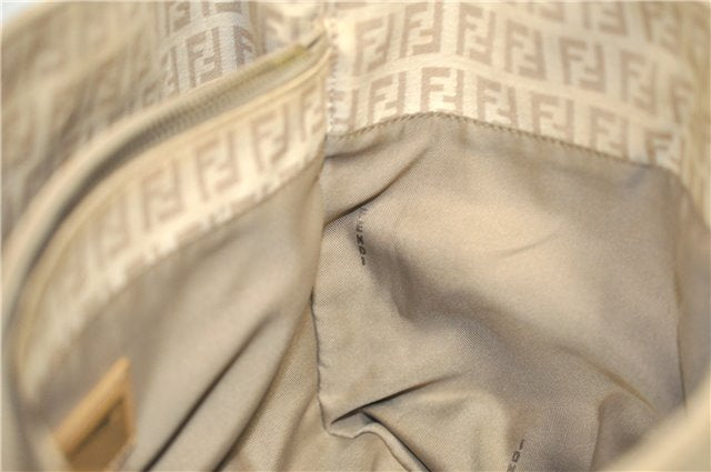 Authentic FENDI Zucchino Vintage Shoulder Hand Bag Canvas Leather Beige 0219G