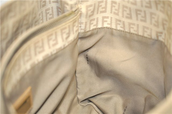 Authentic FENDI Zucchino Vintage Shoulder Hand Bag Canvas Leather Beige 0219G