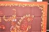 Authentic HERMES Carre 90 Scarf "Cheval Fleuri" Silk Red Box 0223F