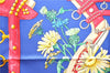 Authentic HERMES Carre 90 Scarf "aux champs" Silk Navy Box 0224F