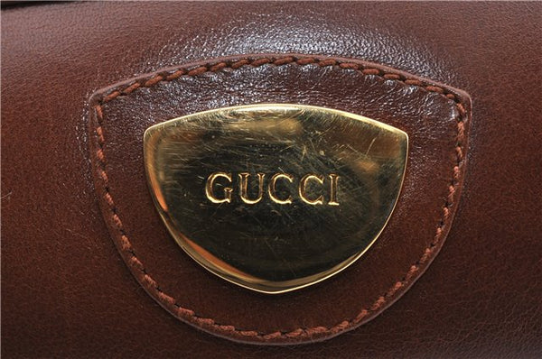 Authentic GUCCI Shoulder Crooss Body Bag Purse Leather Brown 0226D